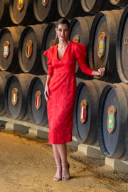 VESTIDO VIÑA ROJO