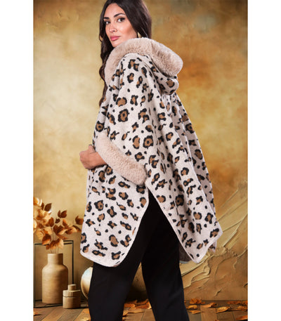 PONCHO LEOPARDO BEIGE