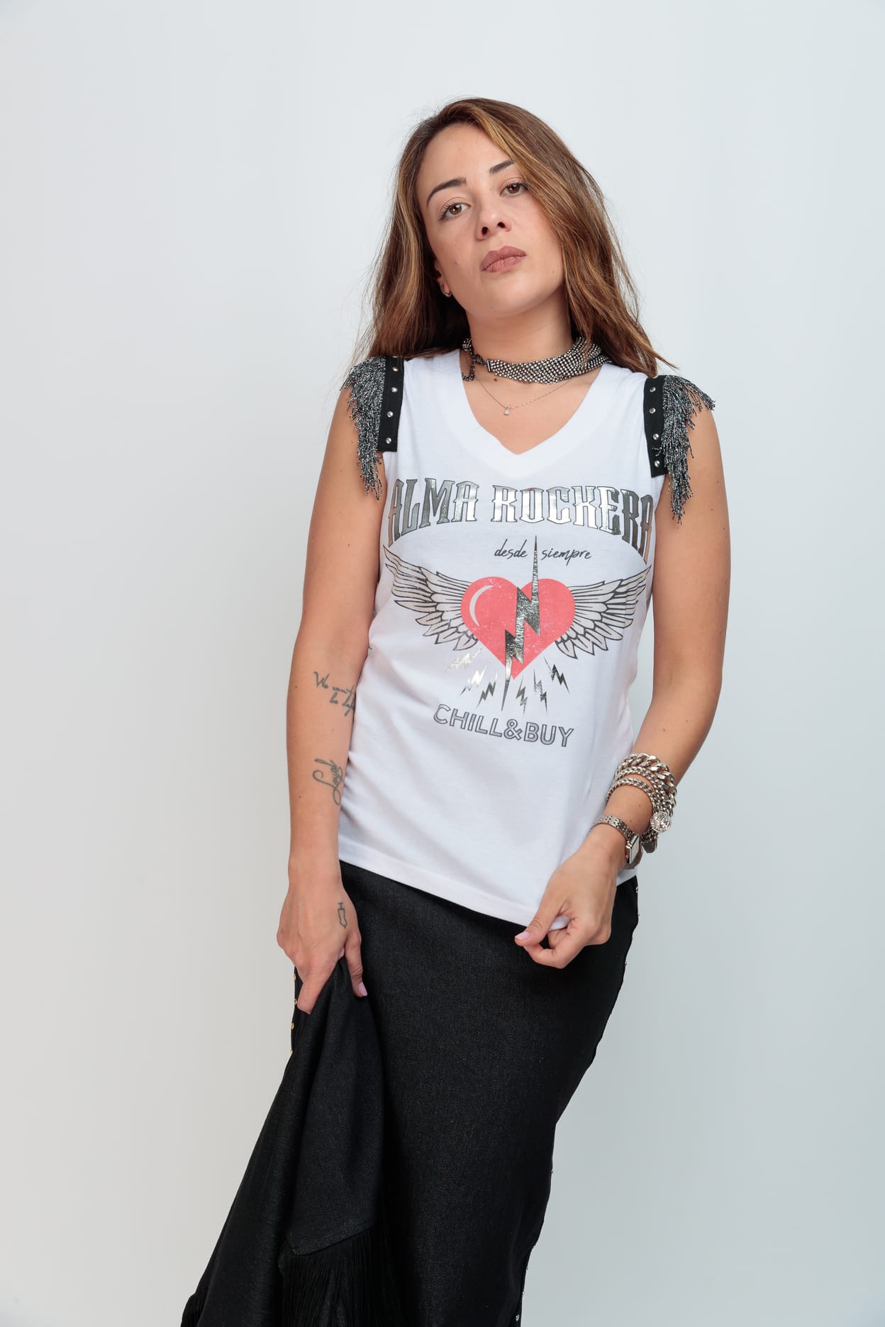 CAMISETA FLECOS ALMA ROCKERA