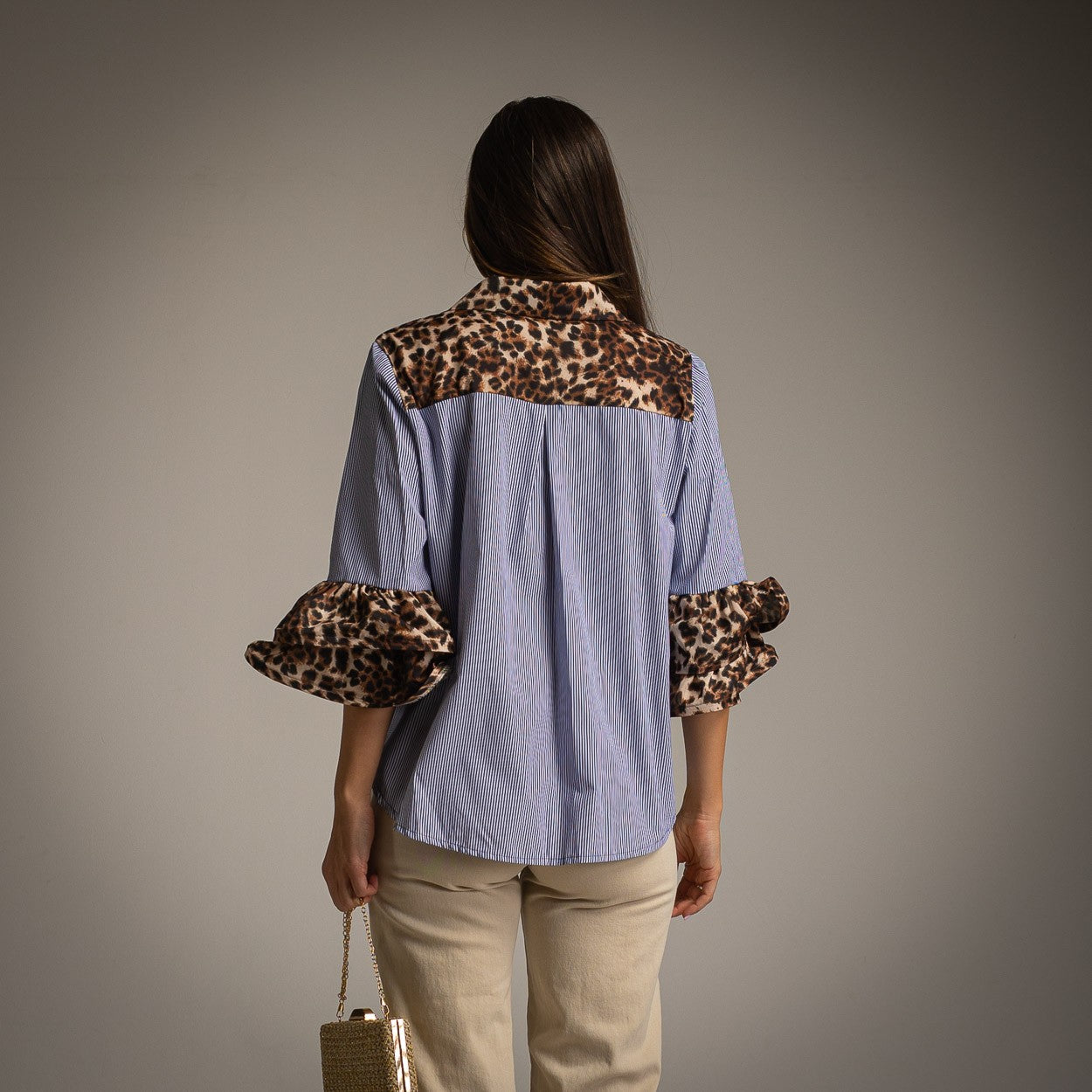 CAMISA RAYAS ANIMAL PRINT