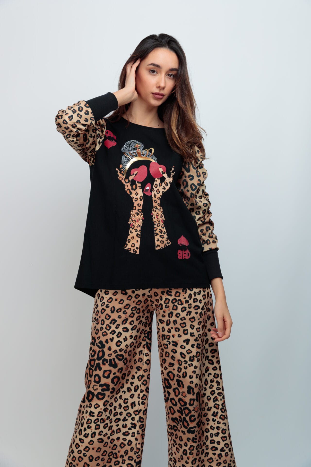 CAMISETA CANELA LEOPARD