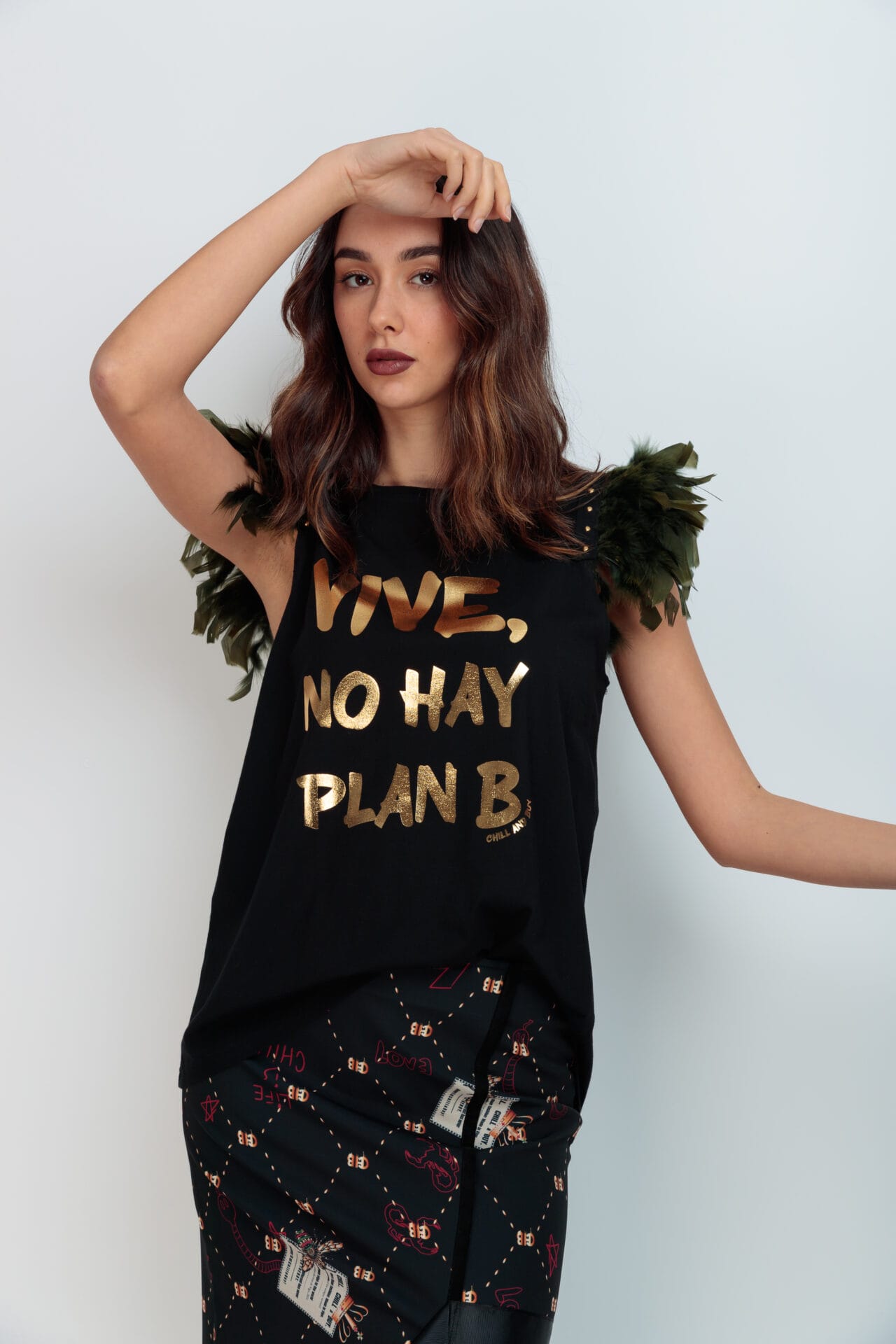 CAMISETA PLUMAS VERDES PLAN B