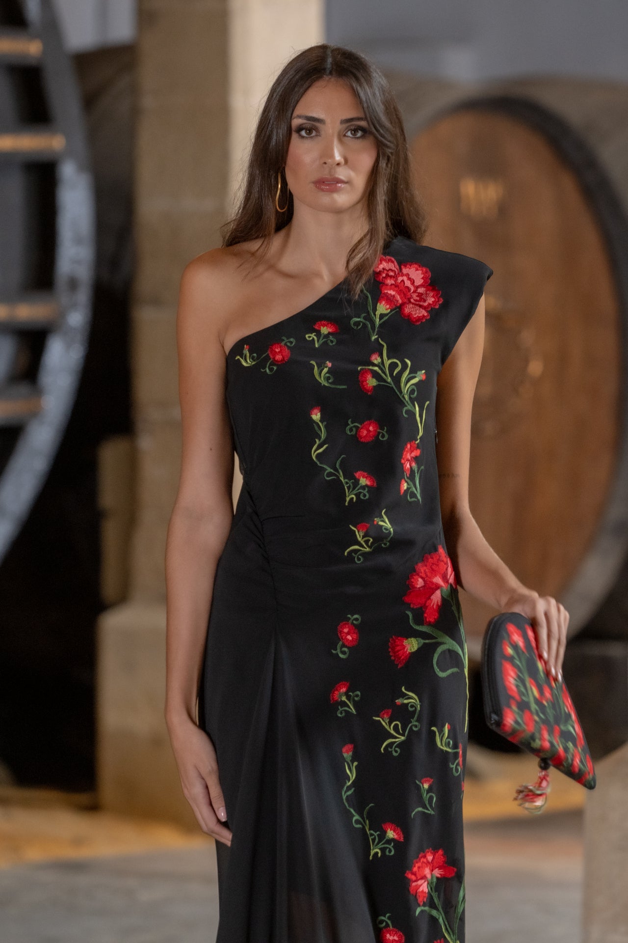 Vestido Claveles De Feria Negro