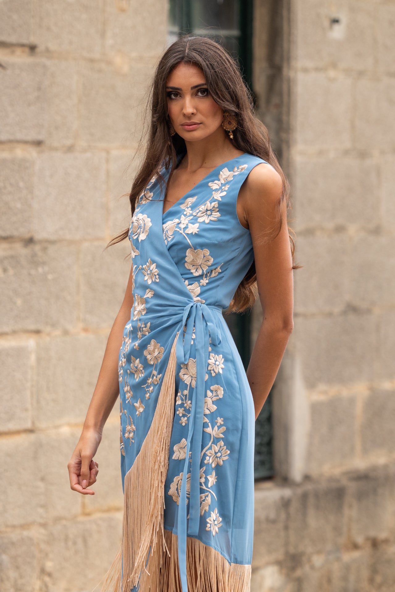 Vestido España Azul Cielo